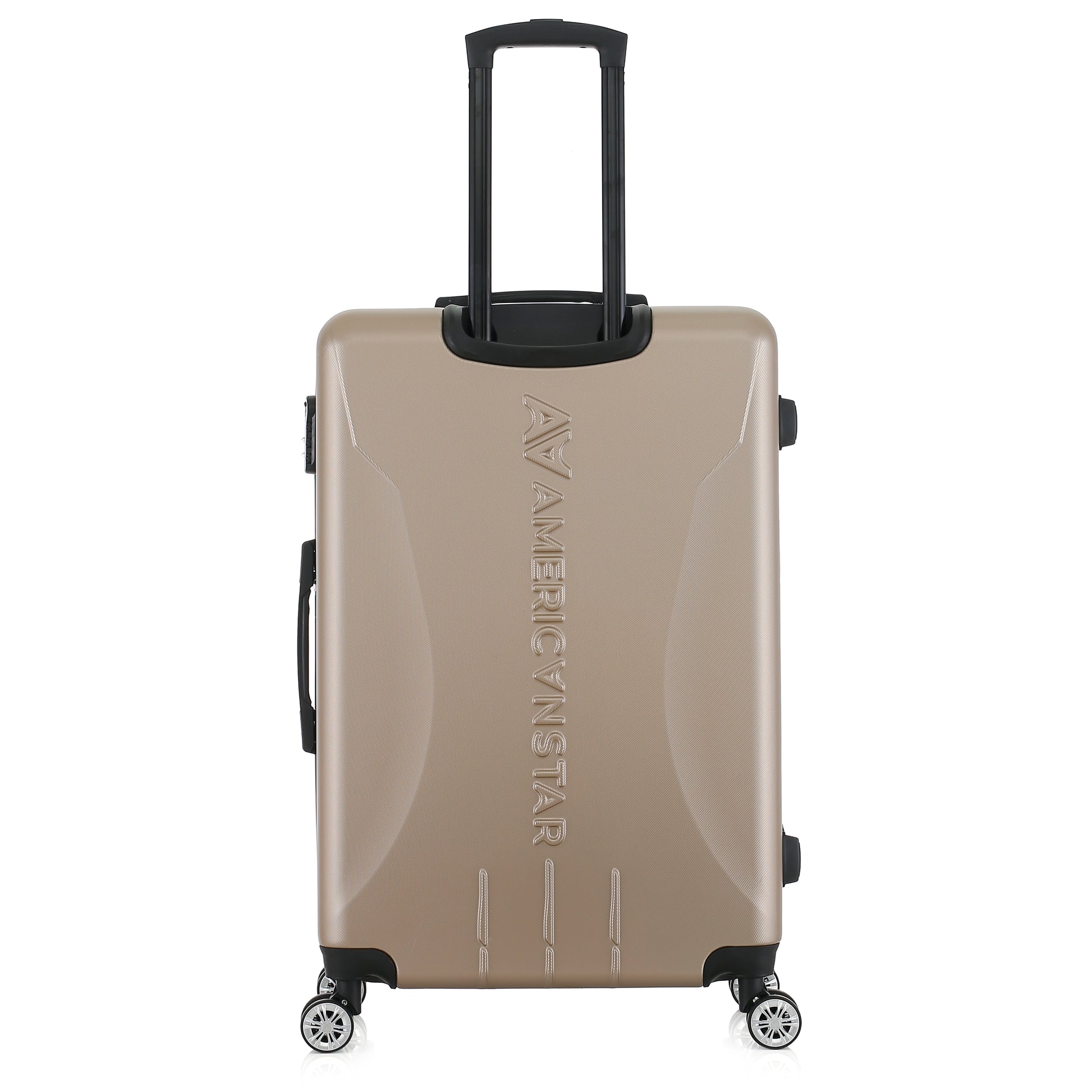 Valise beige de notre collection American Star Boston, taille L de face