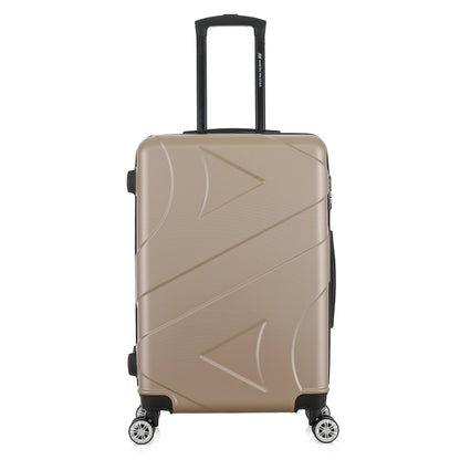 Valise beige de notre collection American Star Boston, taille M de face