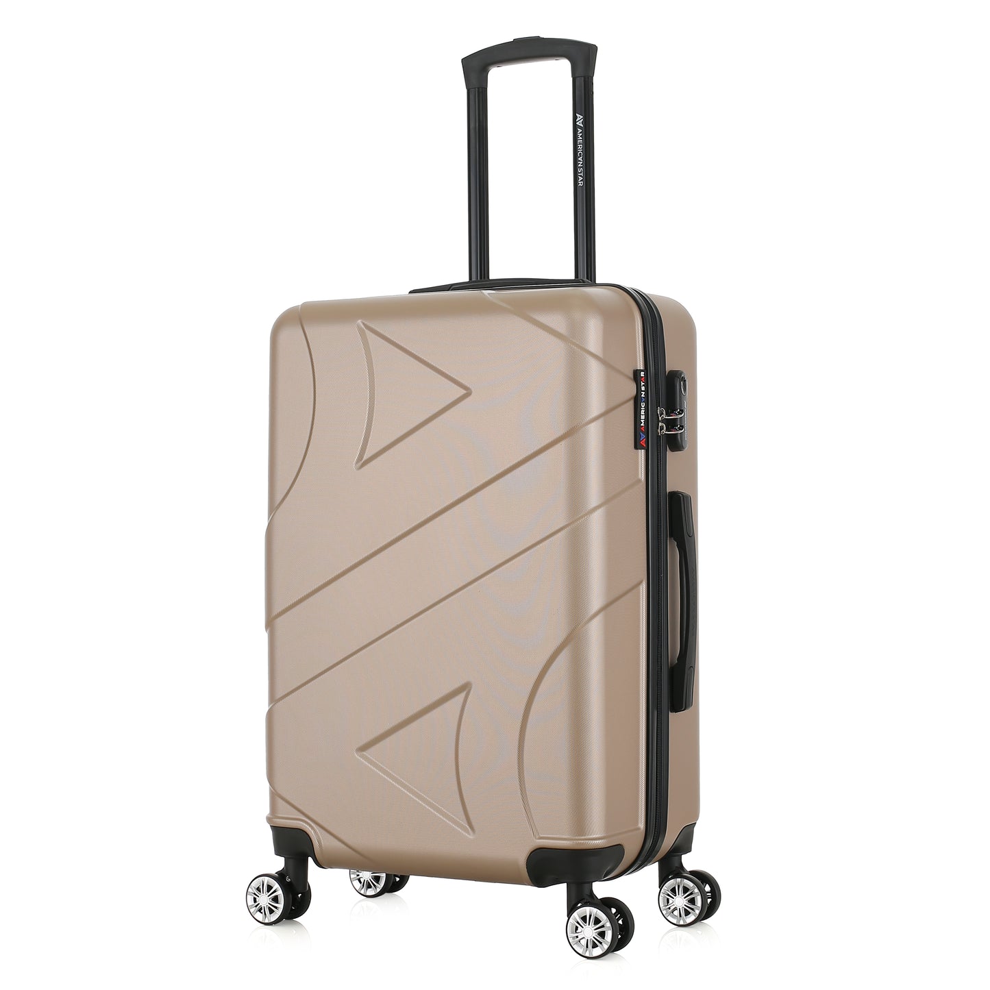 Valise beige de notre collection American Star Boston, taille M de 3/4
