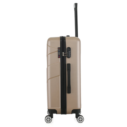 Valise beige de notre collection American Star Boston, taille M de côté