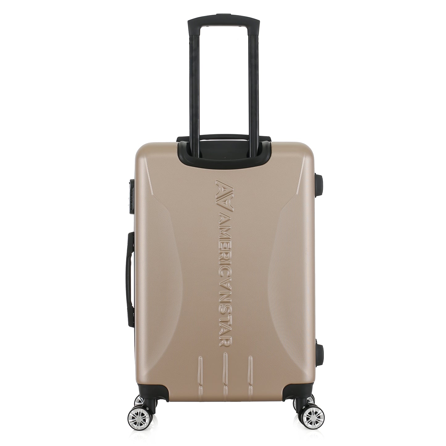 Valise beige de notre collection American Star Boston, taille M de dos