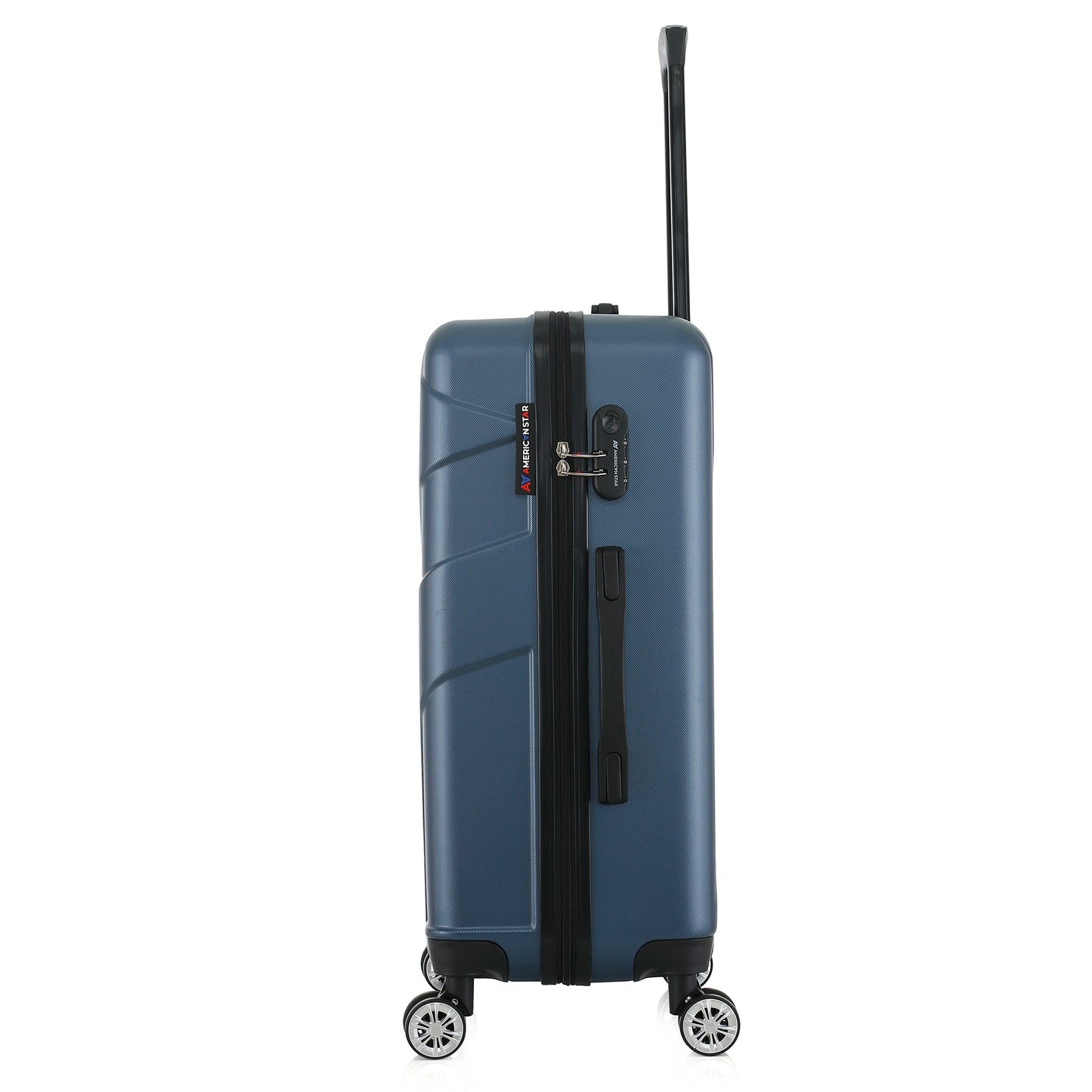 Valise bleue de notre collection American Star Boston, taille M de côté