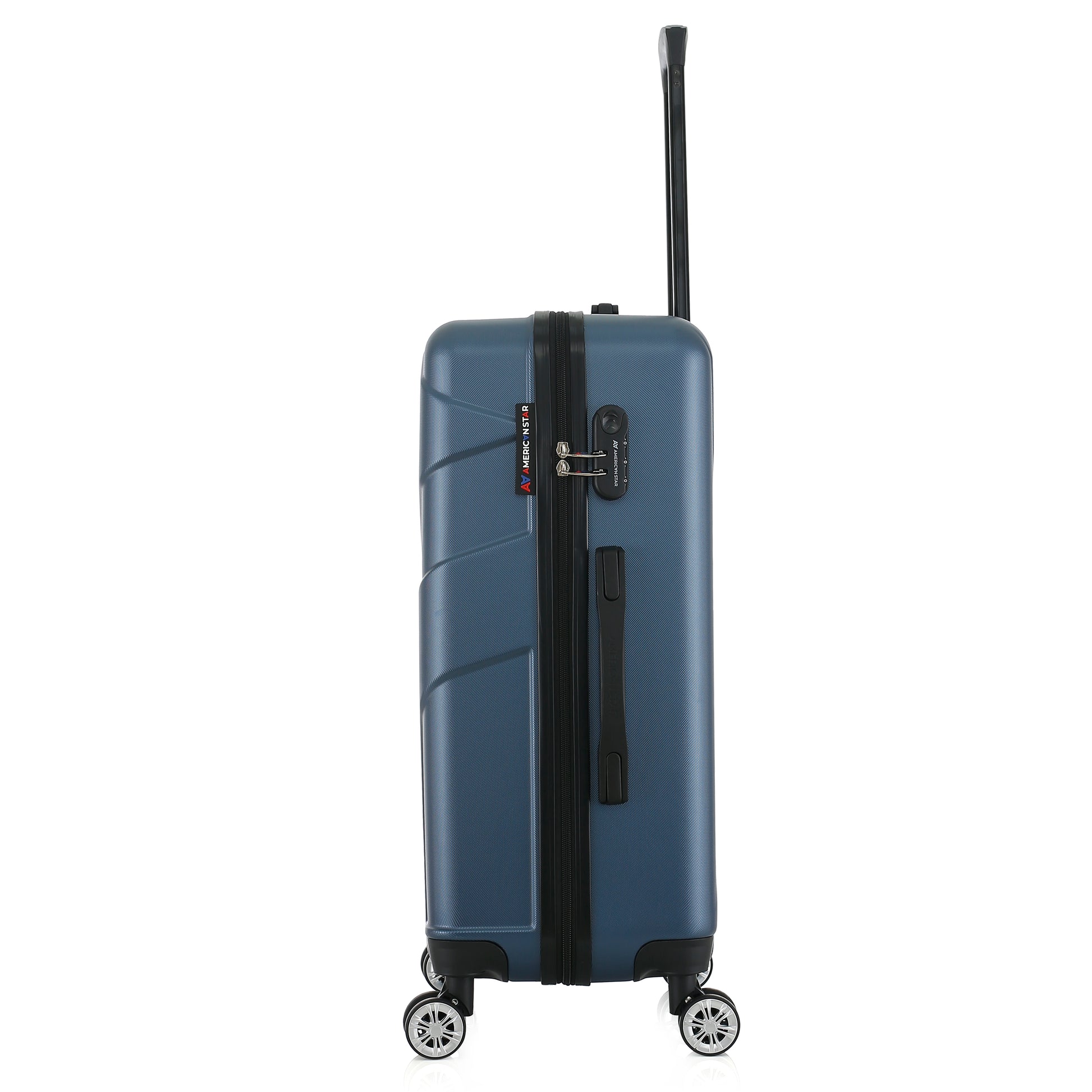Valise bleue de notre collection American Star Boston, taille M de côté