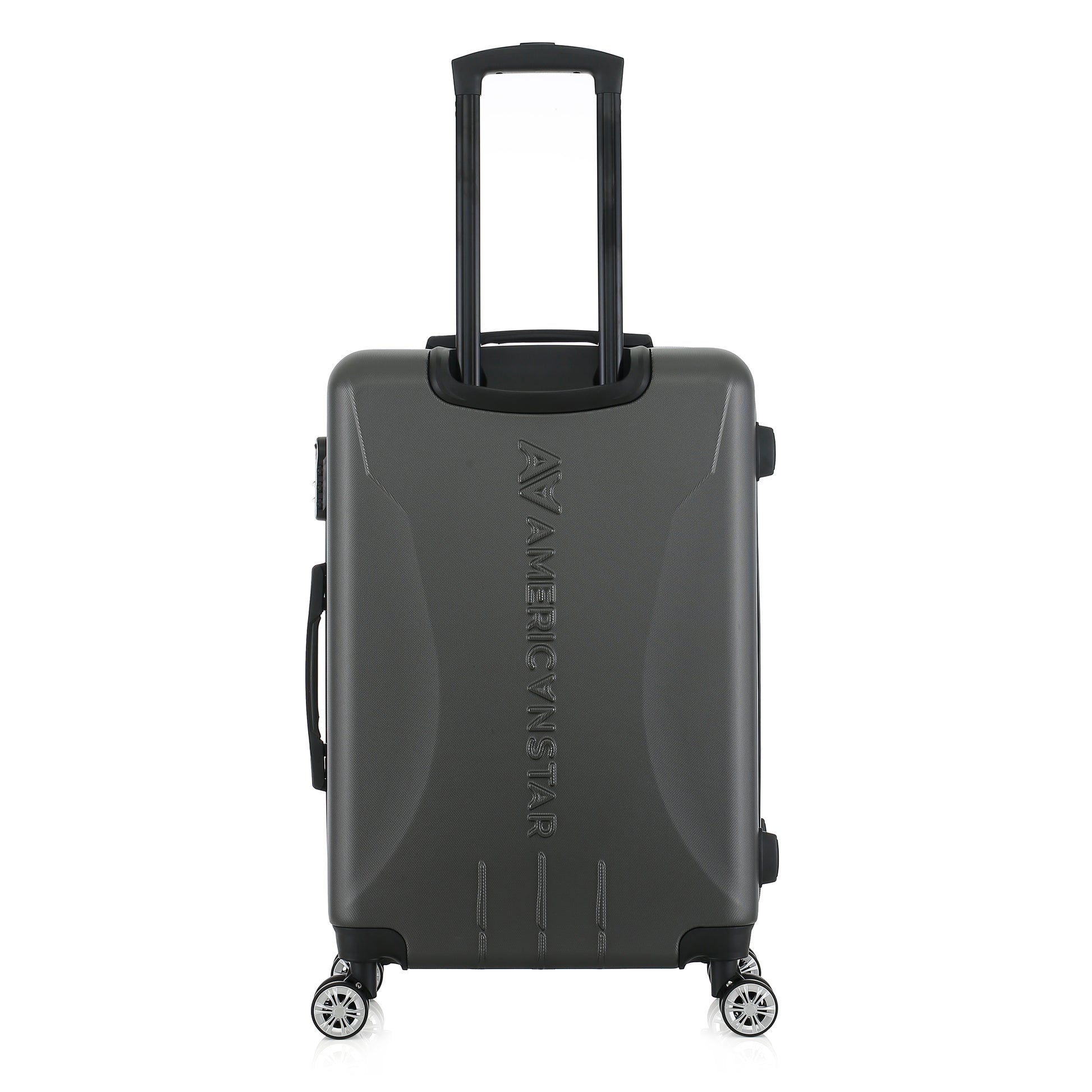 Valise grise de notre collection American Star Boston, taille M de dos