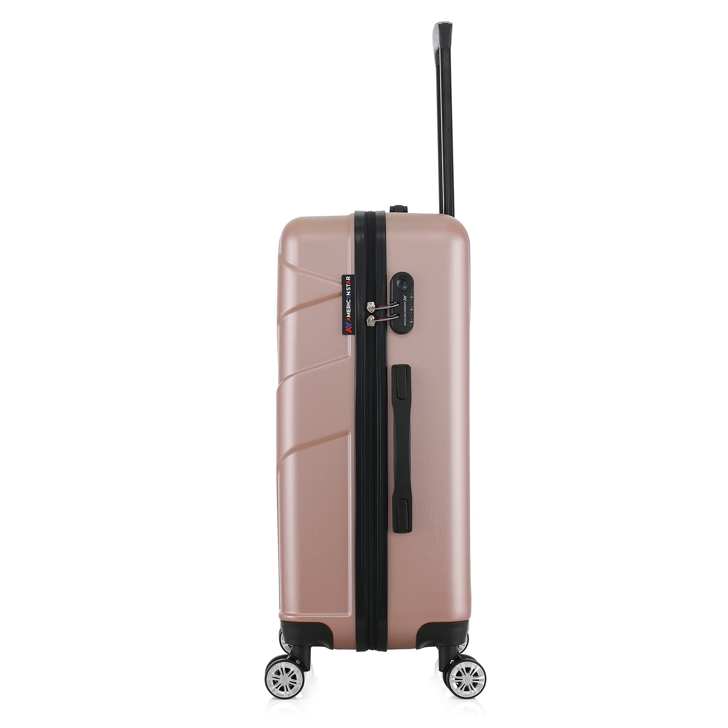 Valise or rose de notre collection American Star Boston, taille M de côté