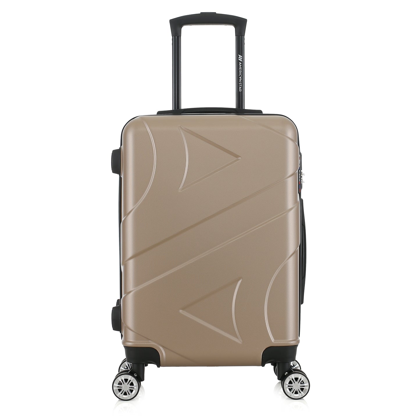 Valise beige de notre collection American Star Boston, taille S de face