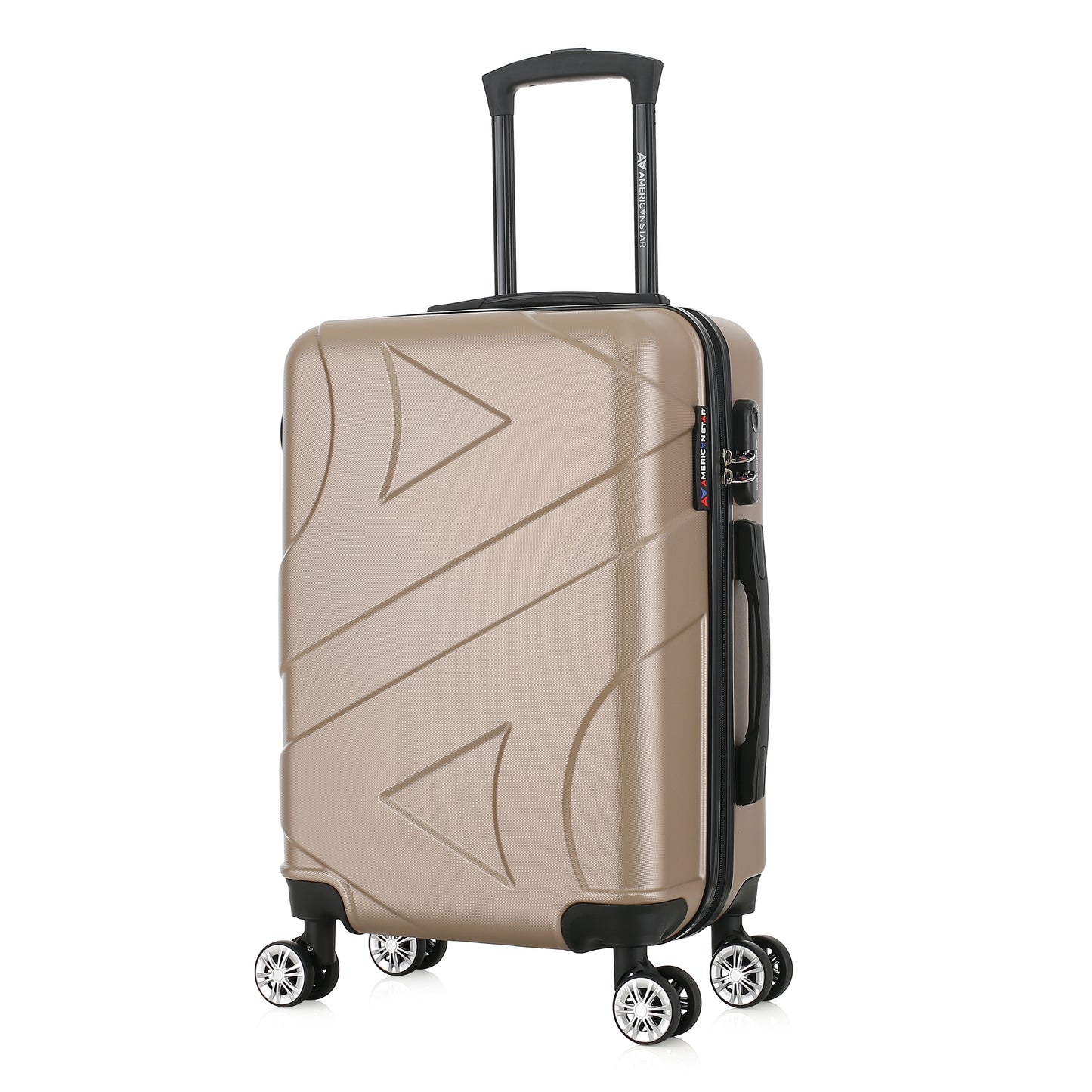 Valise beige de notre collection American Star Boston, taille S de 3/4