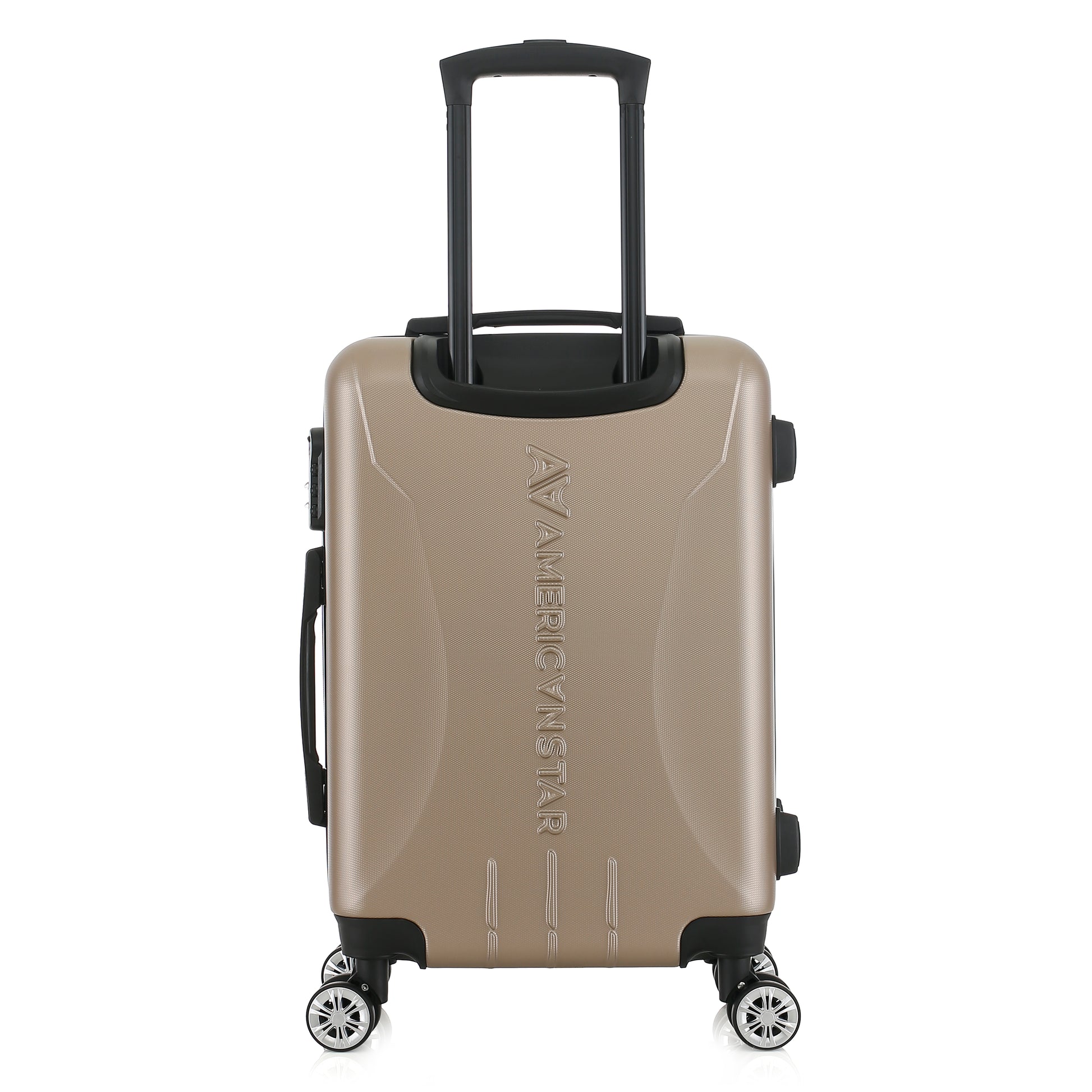 Valise beige de notre collection American Star Boston, taille S de dos