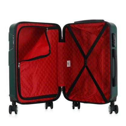 Valise verte de notre collection American Star Boston, taille S ouverte