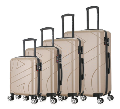 Set de 4 valises beiges de notre collection American Star, Boston, de côté