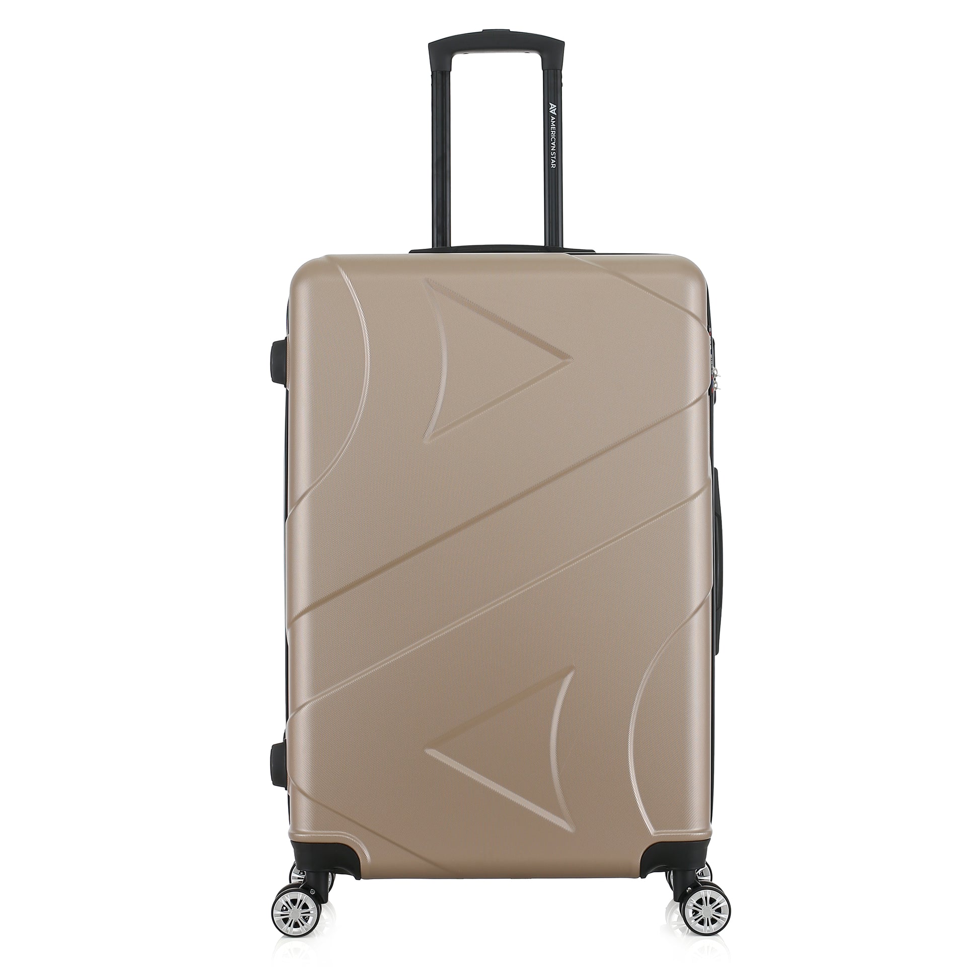 Grande valise beige de face
