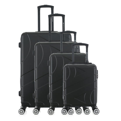 Set de 4 valises noires de notre collection American Star, Boston, de face