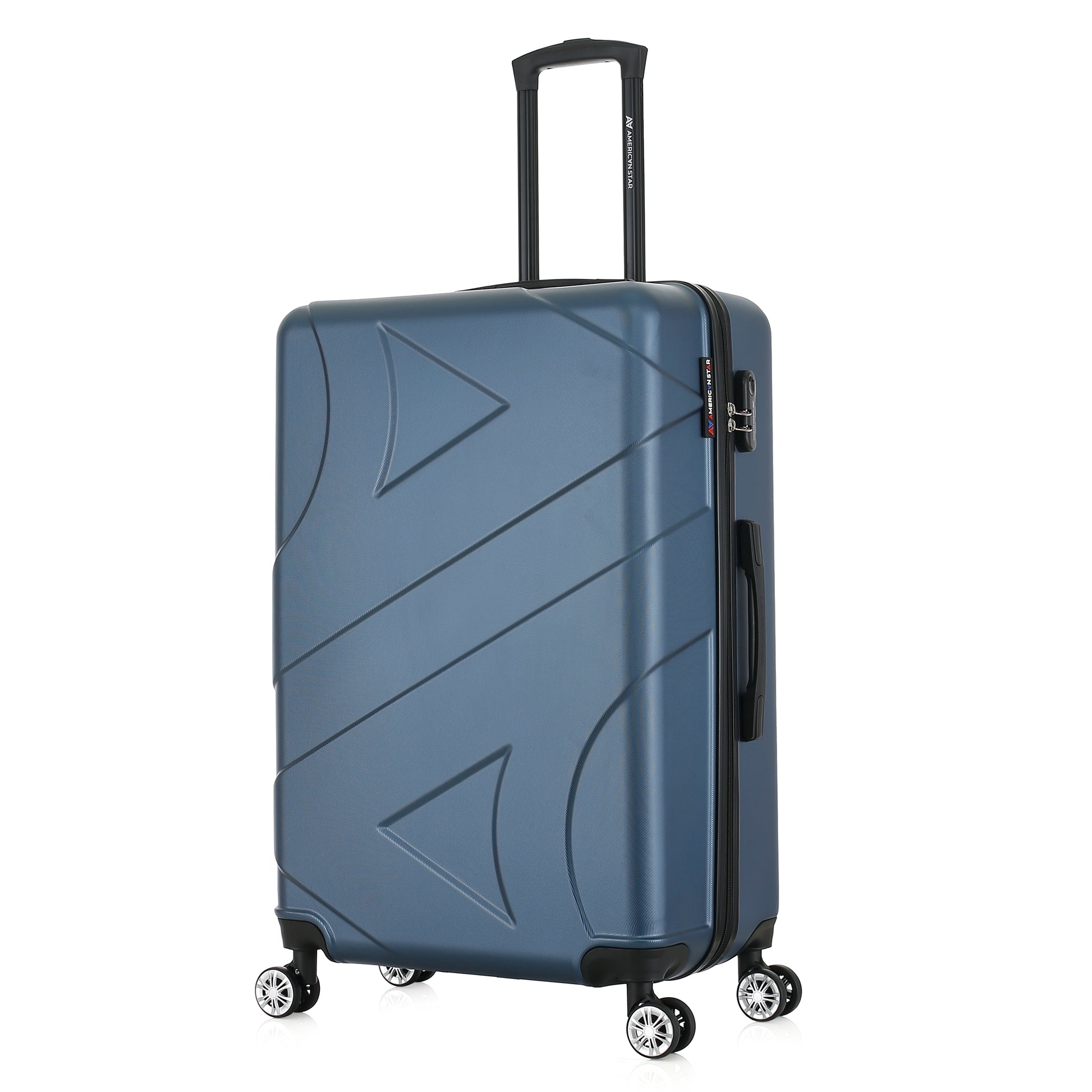 Grande valise bleue de 3/4
