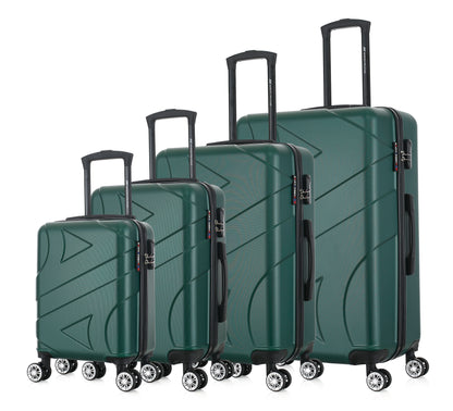 Set de 4 valises vertes de notre collection American Star, Boston, de côté