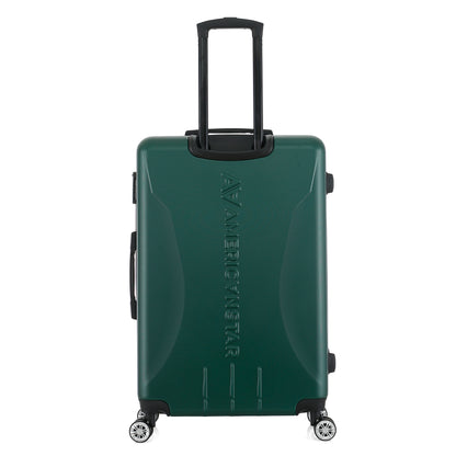 Grande valise verte de dos
