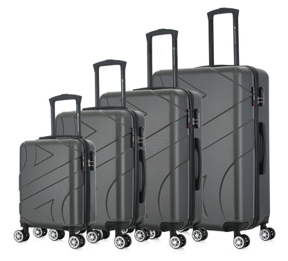 Set de 4 valises grises de notre collection American Star, Boston, de côté