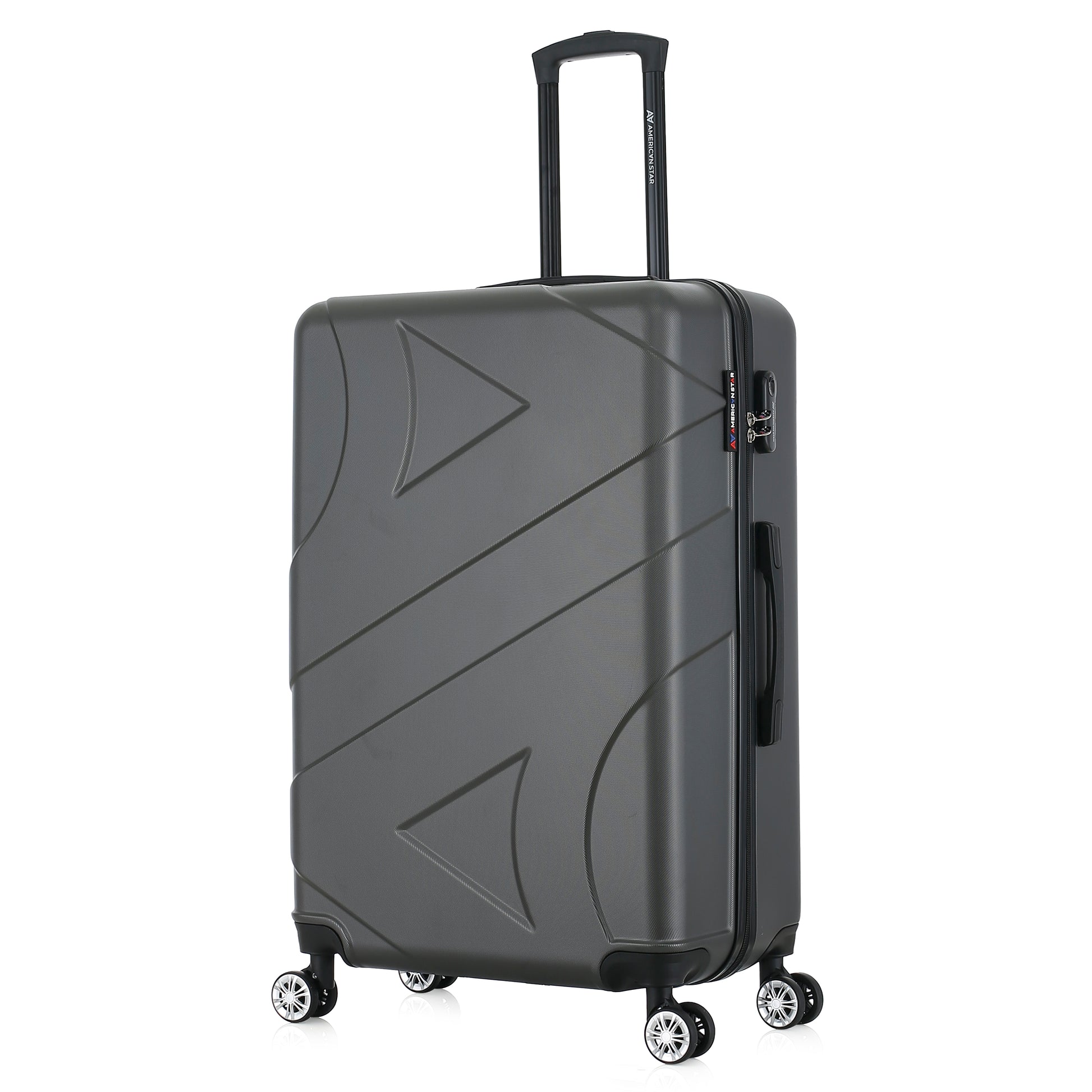 Grande valise grise de 3/4
