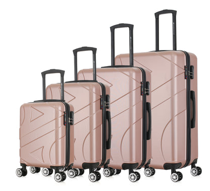 Set de 4 valises or rose de notre collection American Star, Boston, de côté