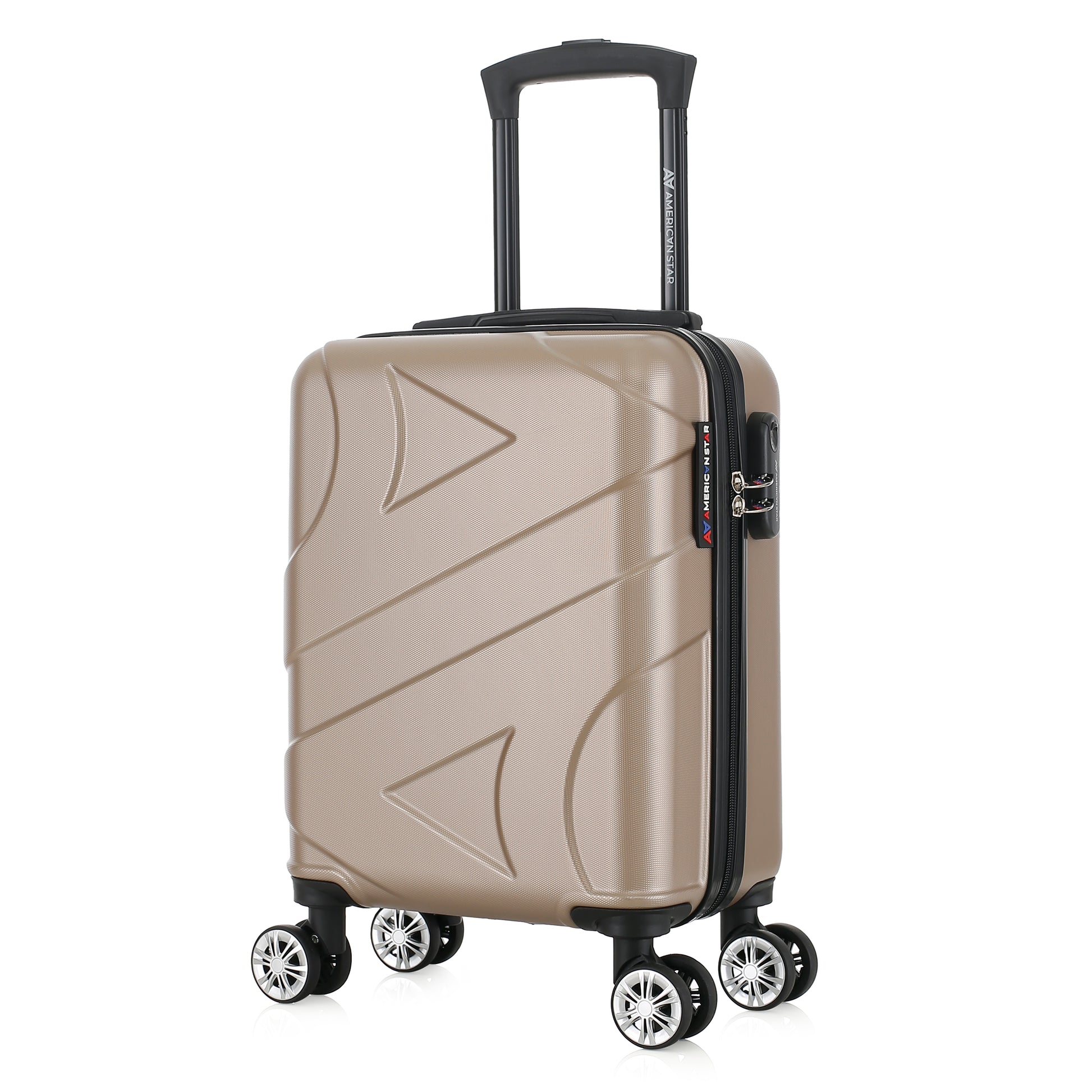 Valise beige de notre collection American Star Boston, taille XS de 3/4