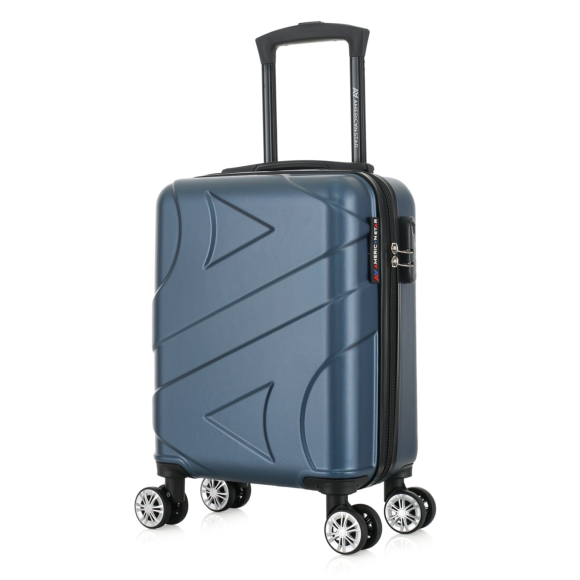Valise bleue de notre collection American Star Boston, taille XS de 3/4