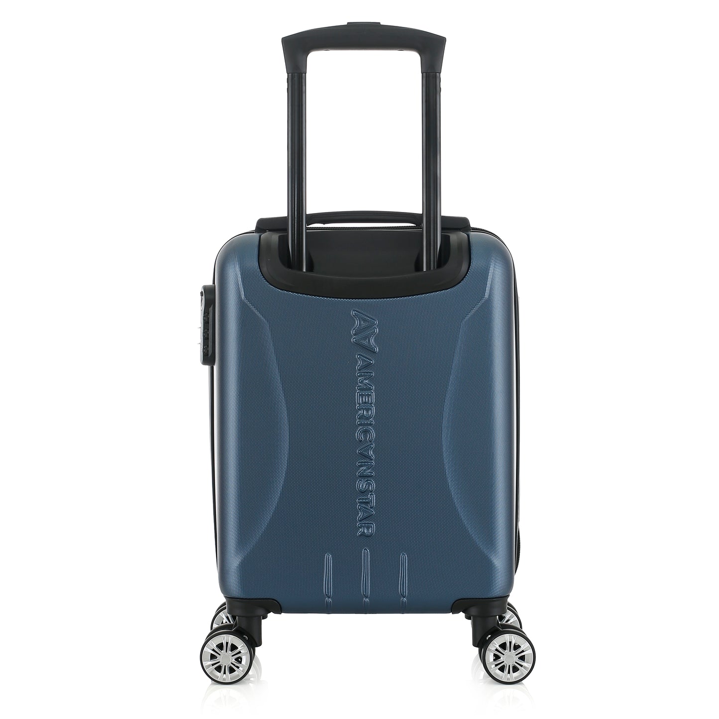 Valise bleue de notre collection American Star Boston, taille XS de dos