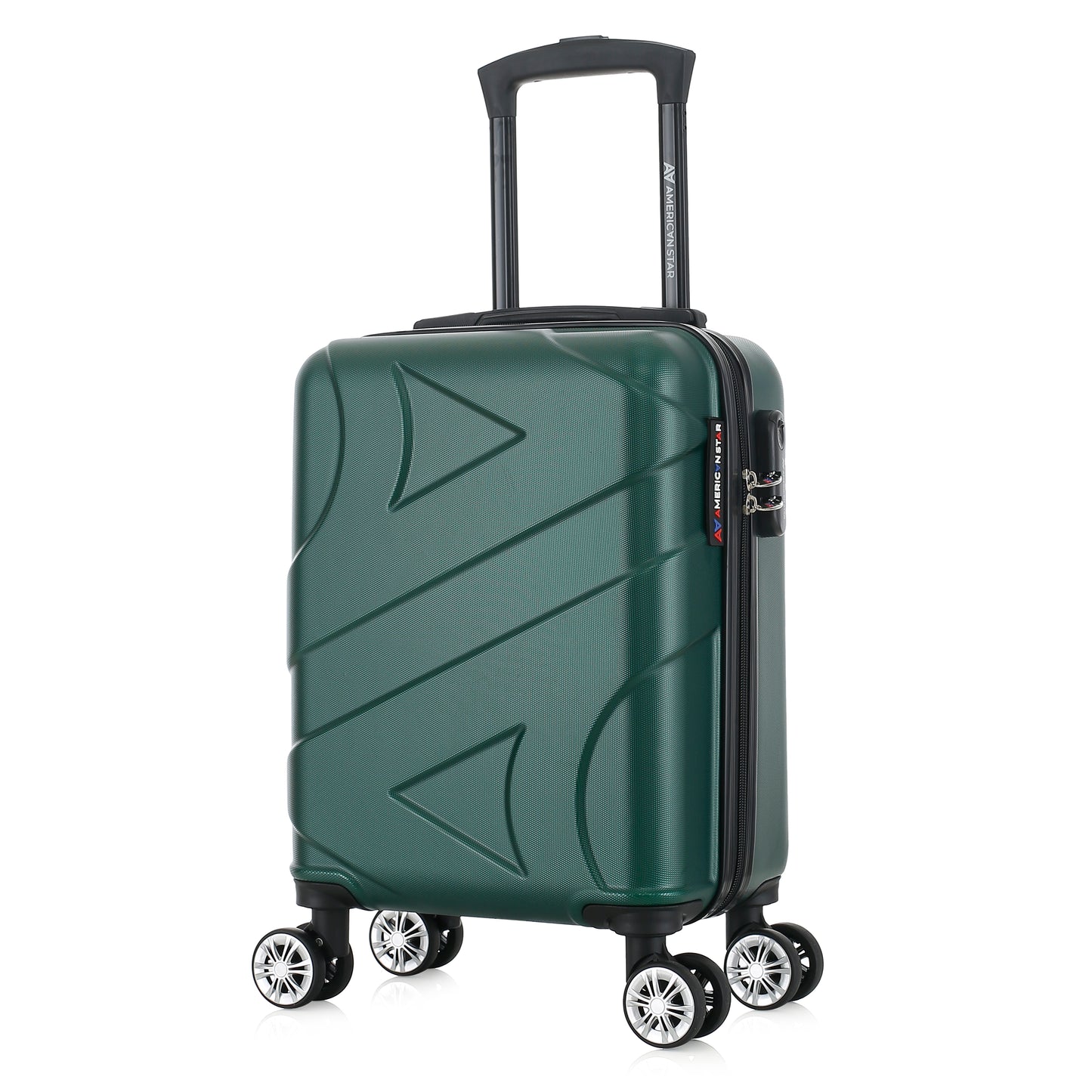 Valise verte de notre collection American Star Boston, taille XS de 3/4