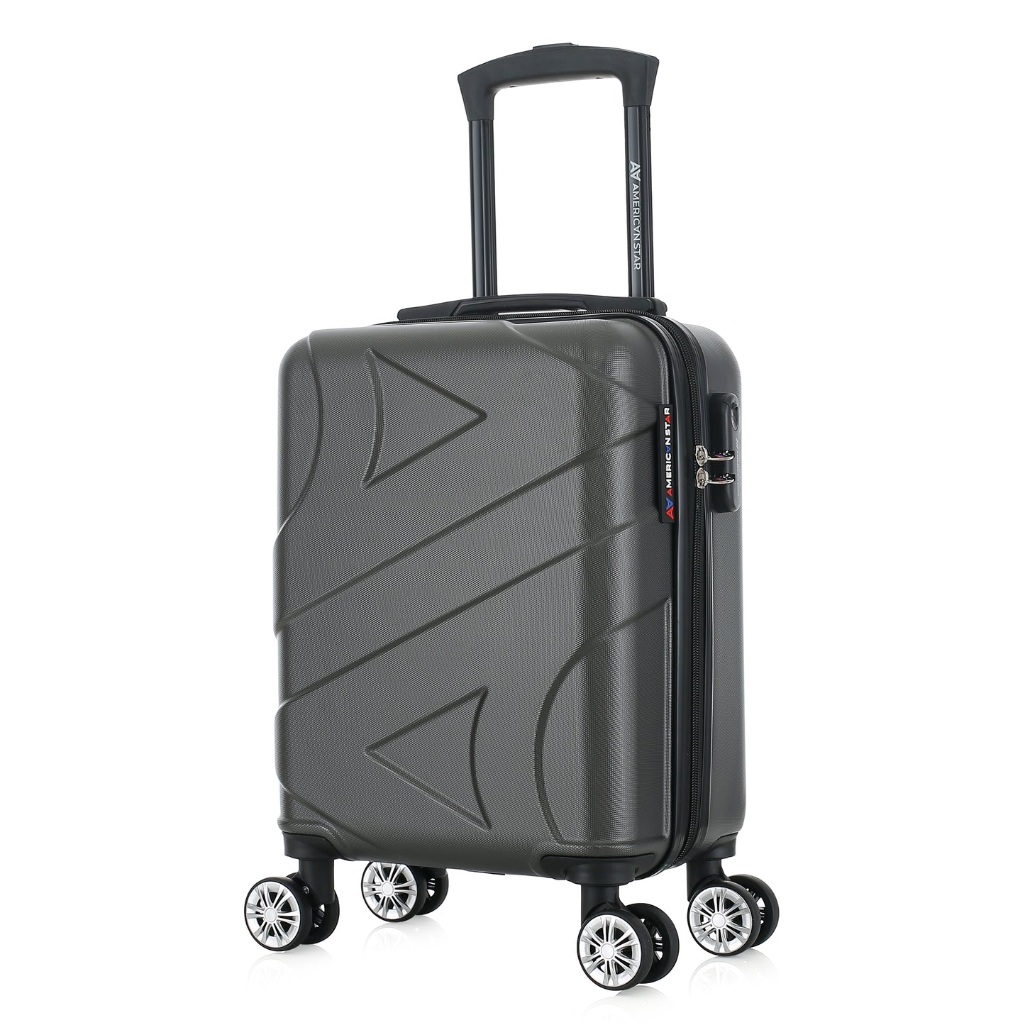 Valise grise de notre collection American Star Boston, taille XS de 3/4