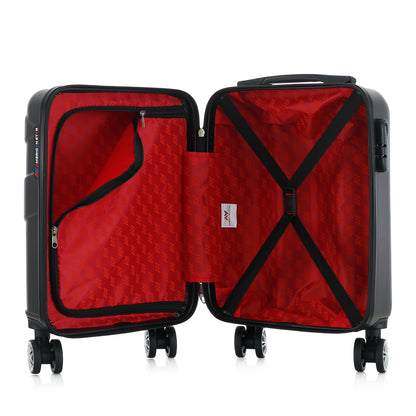 Valise grise de notre collection American Star Boston, taille XS ouverte