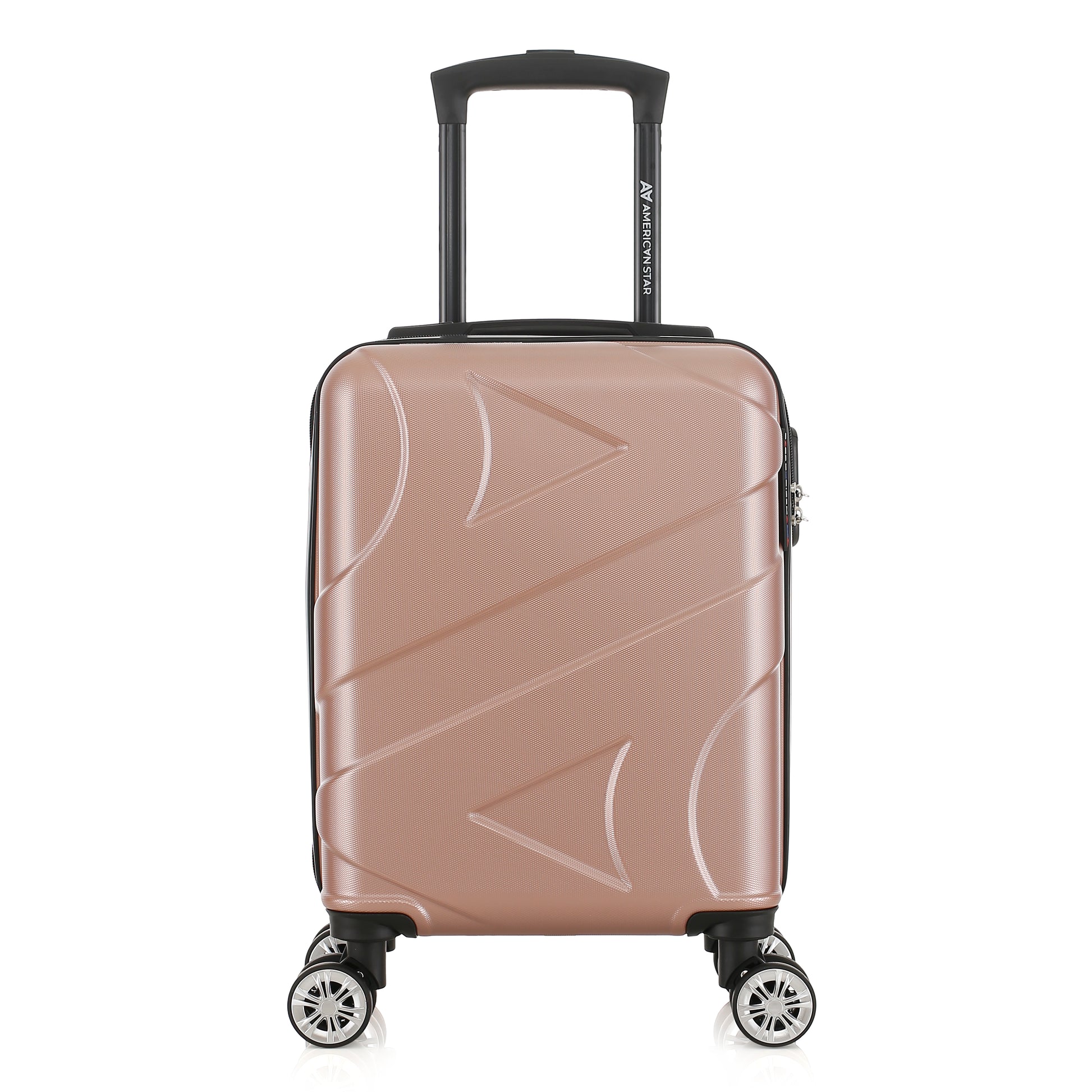 Valise or rose de notre collection American Star Boston, taille XS de face
