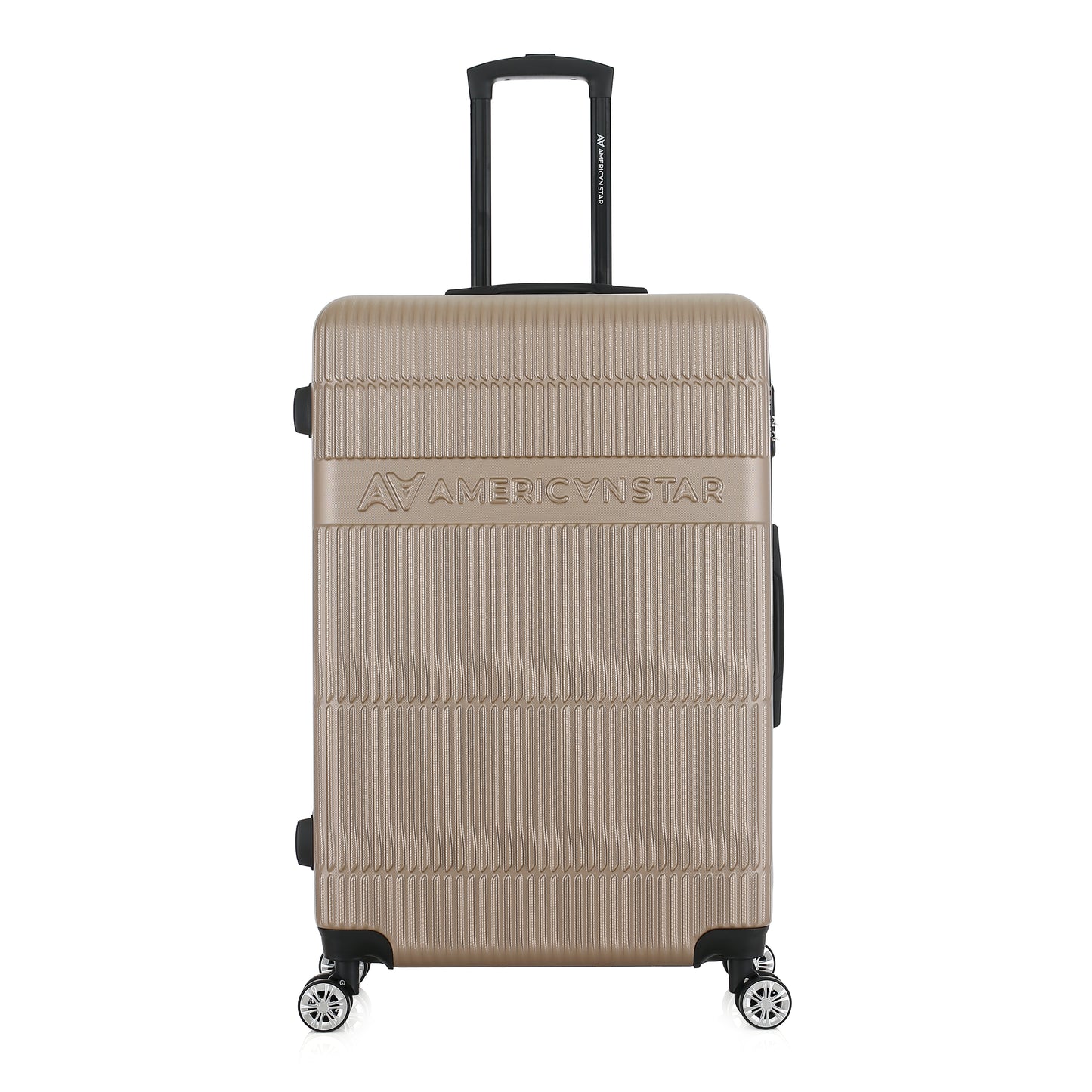 Valise beige de notre collection American Star Chicago, taille L de face
