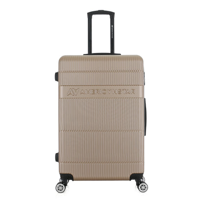 Valise beige de notre collection American Star Chicago, taille L de face