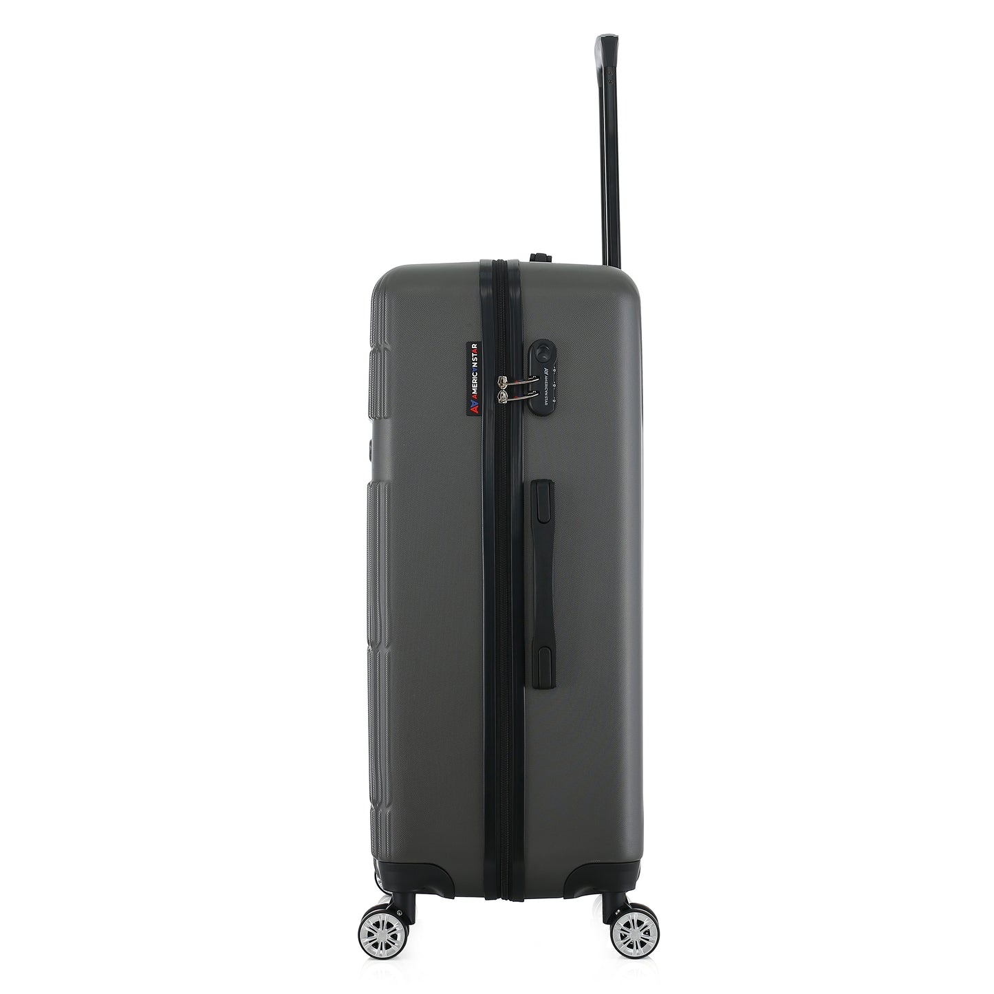 Valise grise de notre collection American Star Chicago, taille L de côté