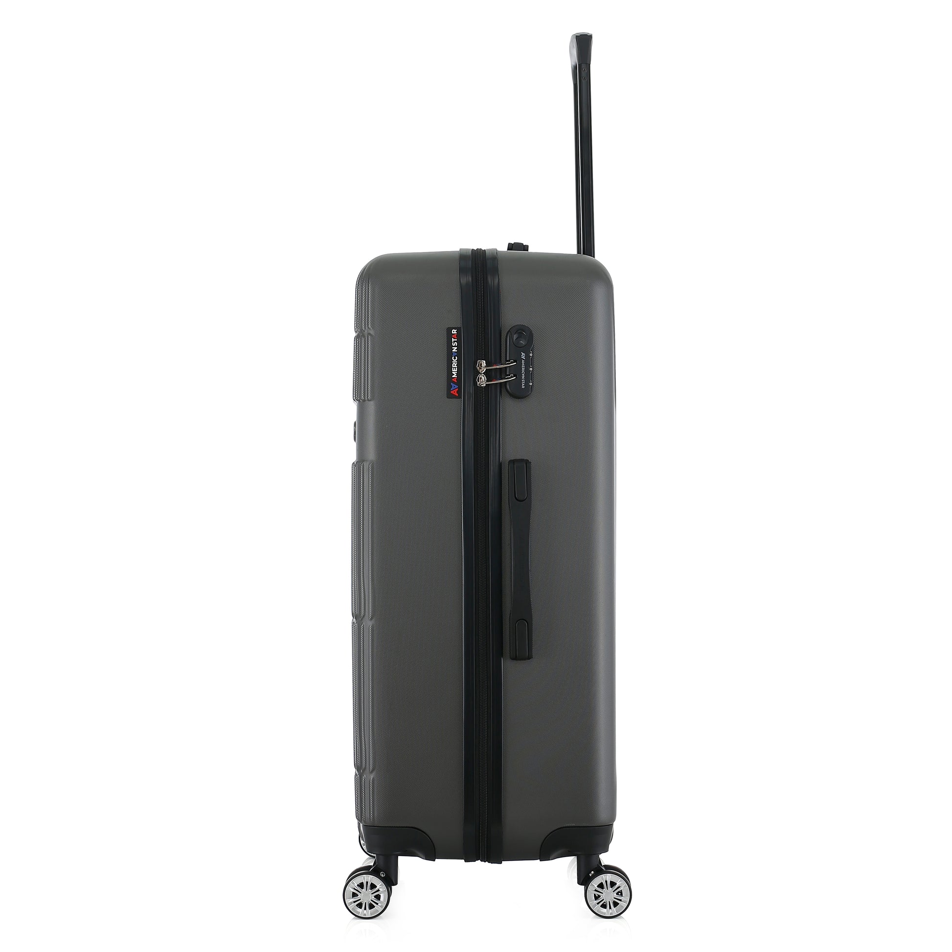 Valise grise de notre collection American Star Chicago, taille L de côté