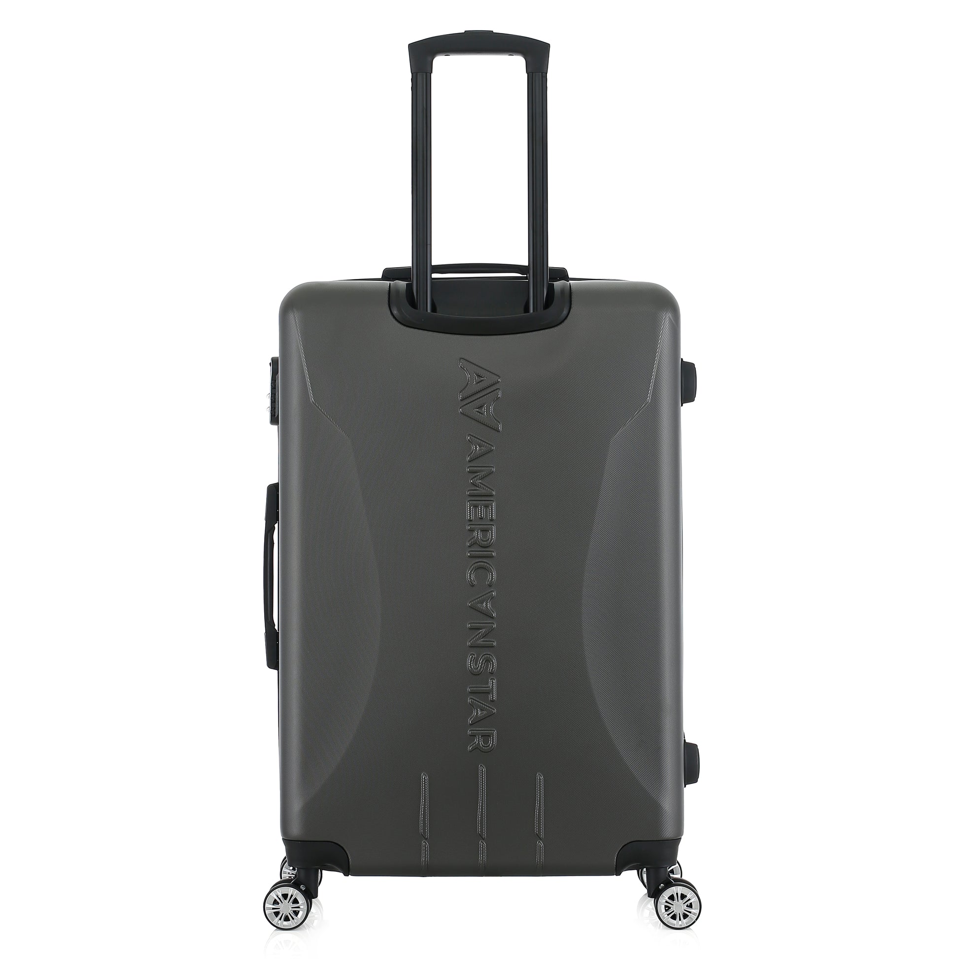 Valise grise de notre collection American Star Chicago, taille L de dos