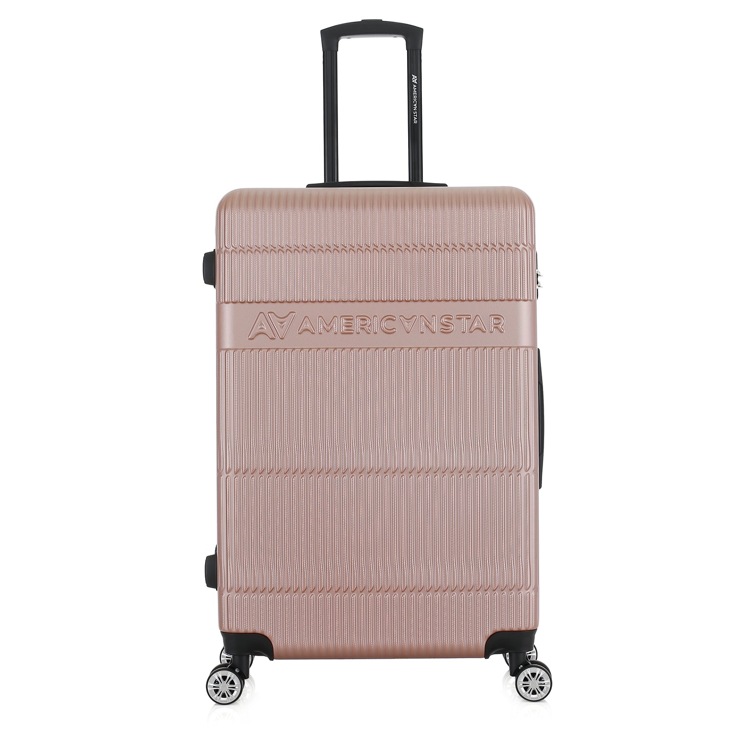 Valise or rose de notre collection American Star Chicago, taille L de face