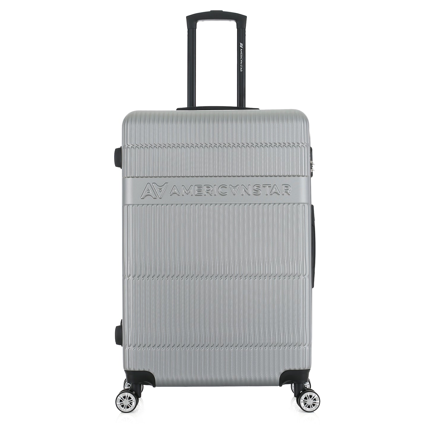 Valise argent de notre collection American Star Chicago, taille L de face