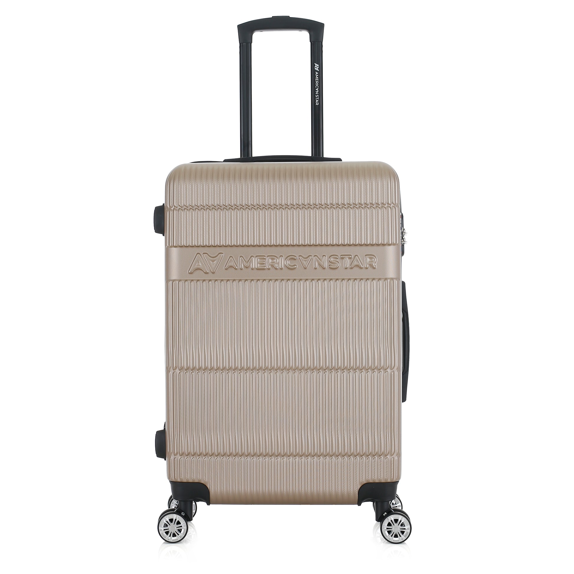 Valise beige de notre collection American Star Chicago, taille M de face