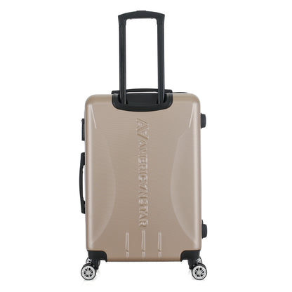 Valise beige de notre collection American Star Chicago, taille M de dos