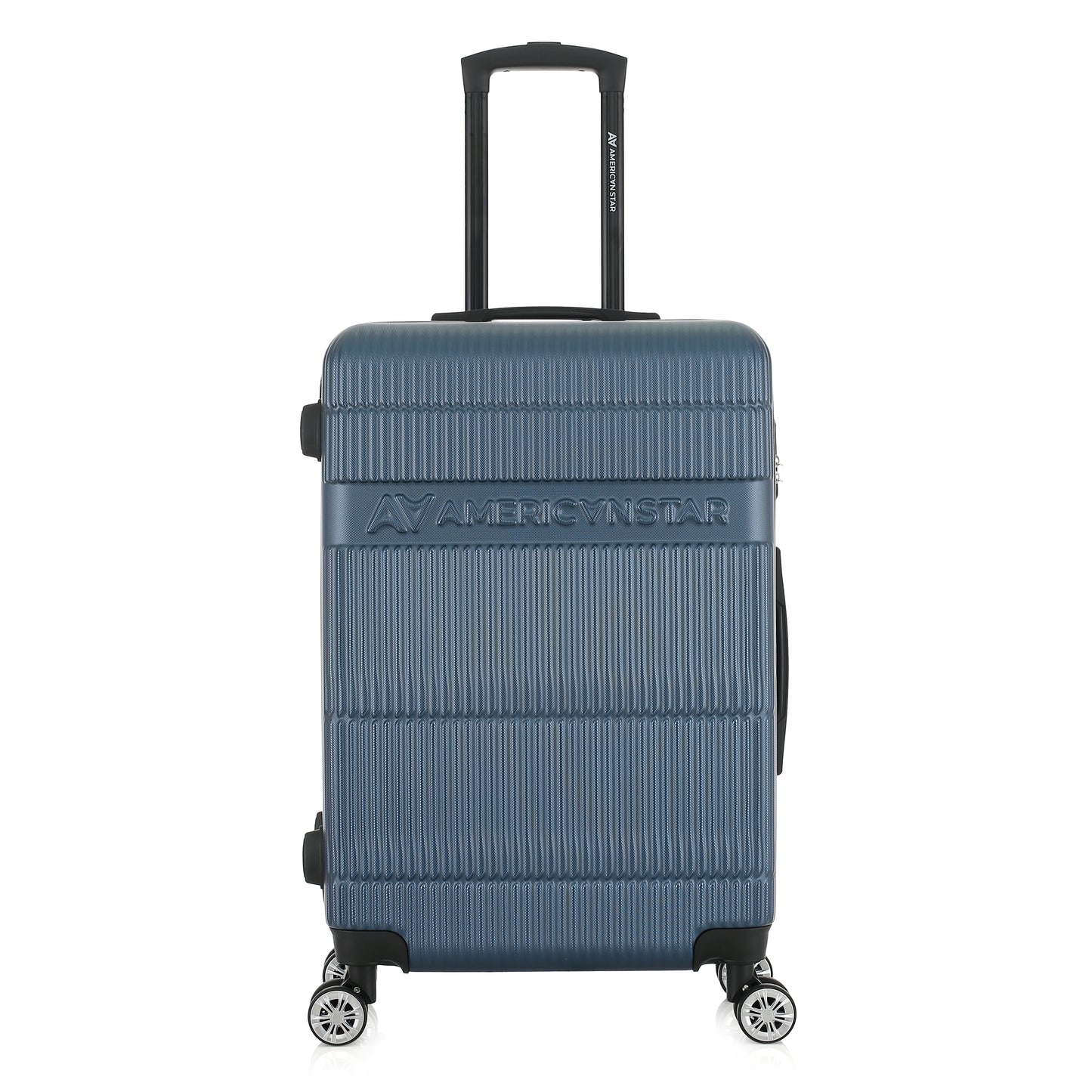 Valise bleue de notre collection American Star Chicago, taille M de face