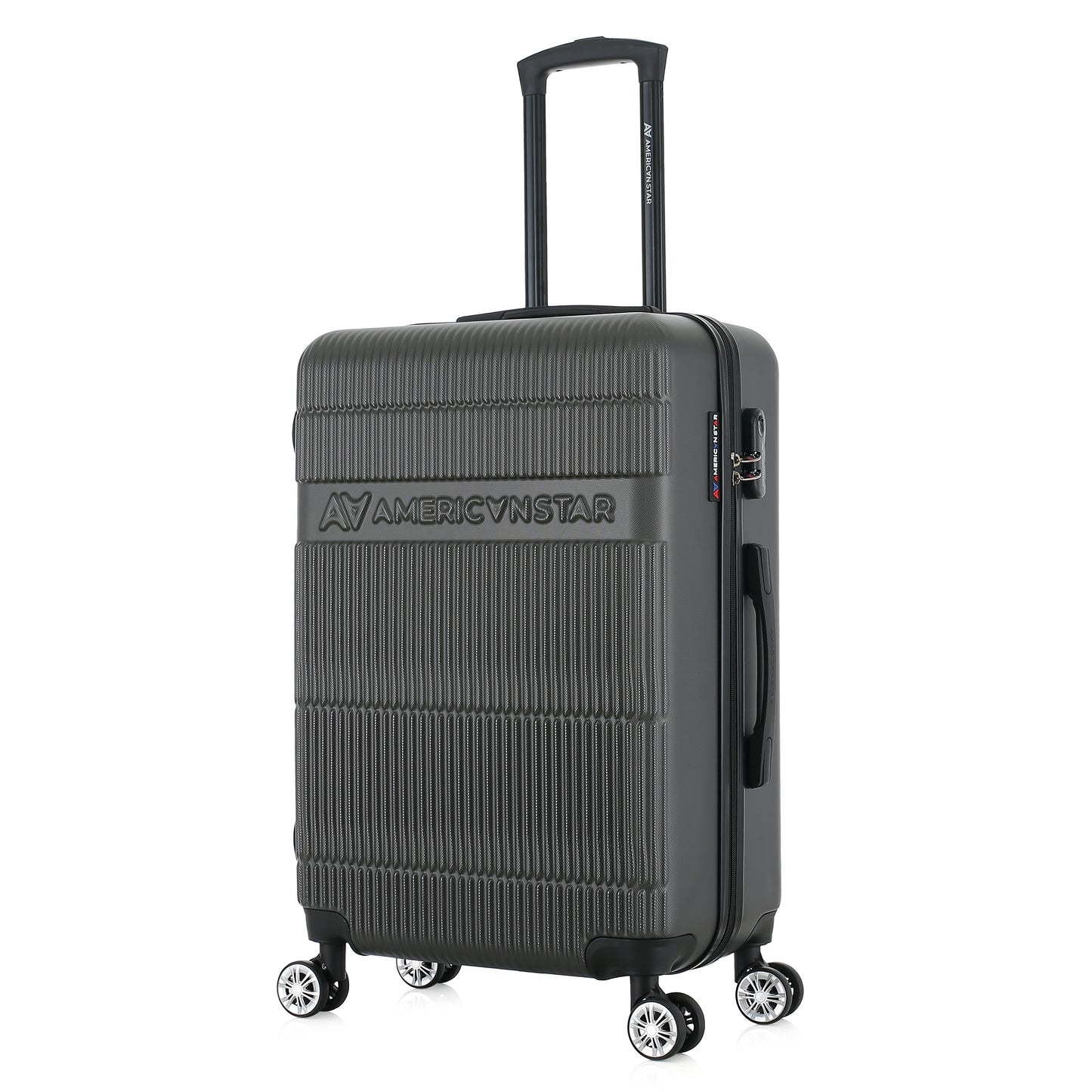 Valise grise de notre collection American Star Chicago, taille M de 3/4