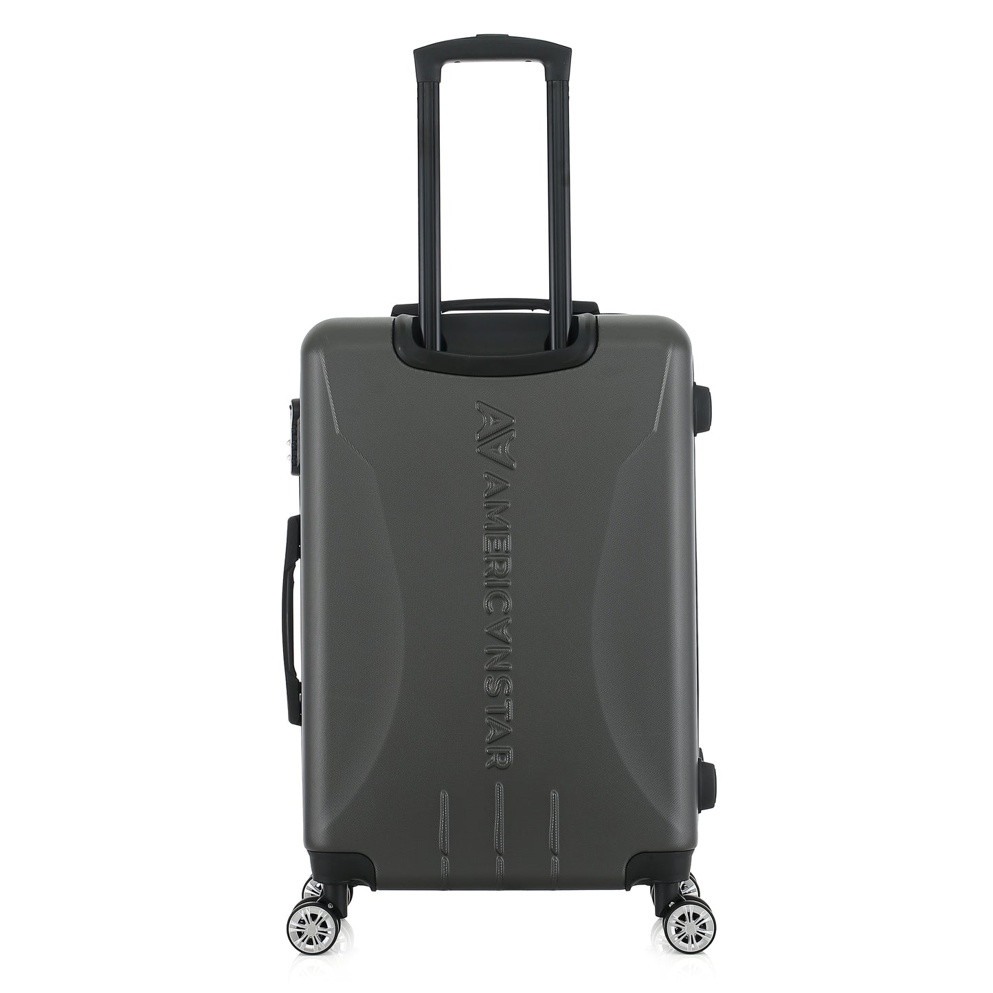 Valise grise de notre collection American Star Chicago, taille M de dos