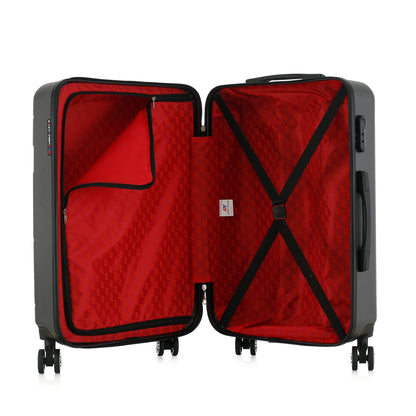 Valise grise de notre collection American Star Chicago, taille M ouverte