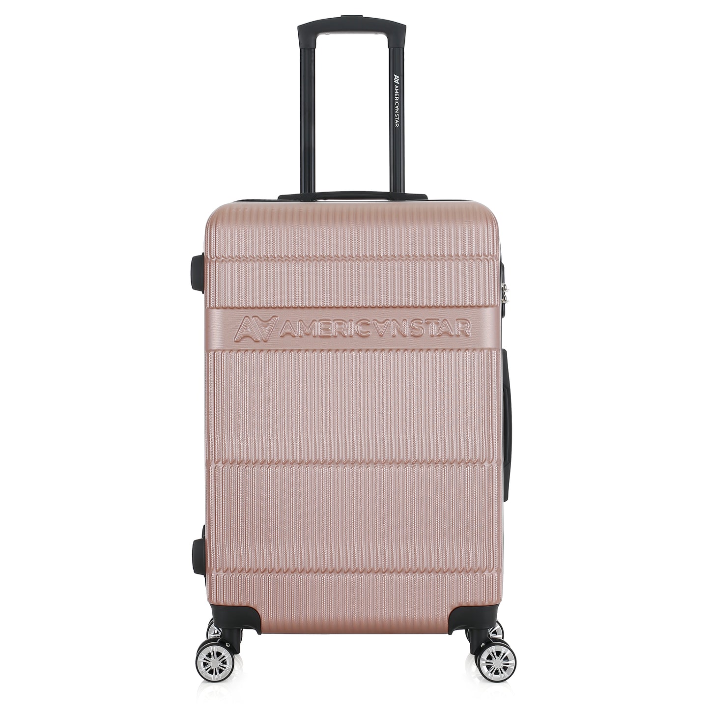 Valise or rose de notre collection American Star Chicago, taille M de face