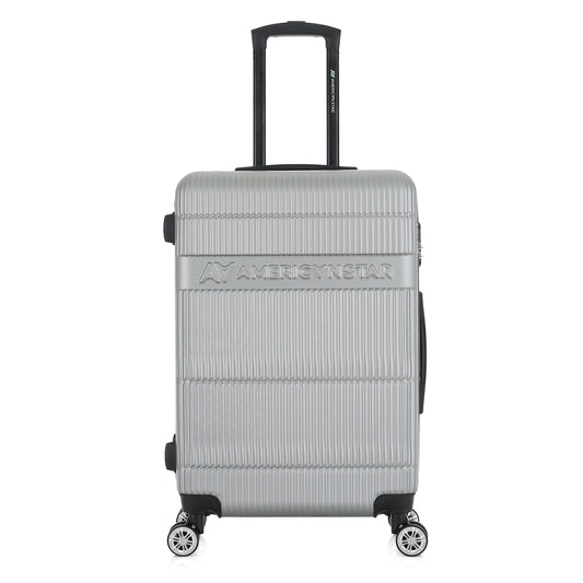 Valise argent de notre collection American Star Chicago, taille M de face