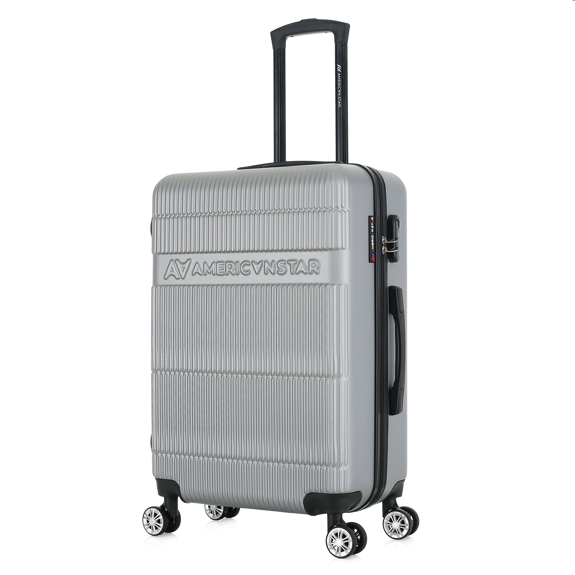 Valise argent de notre collection American Star Chicago, taille M de 3/4
