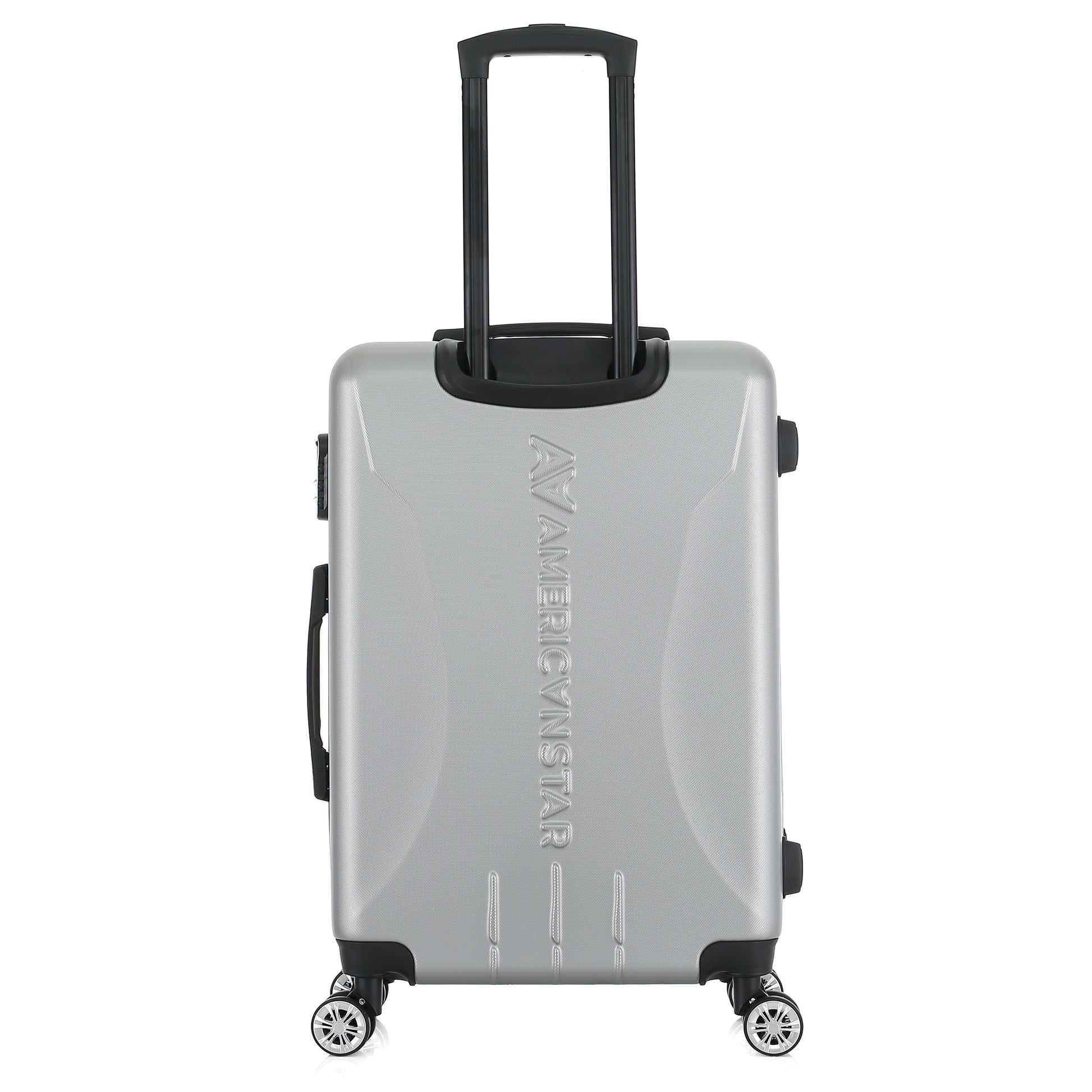 Valise argent de notre collection American Star Chicago, taille M de dos