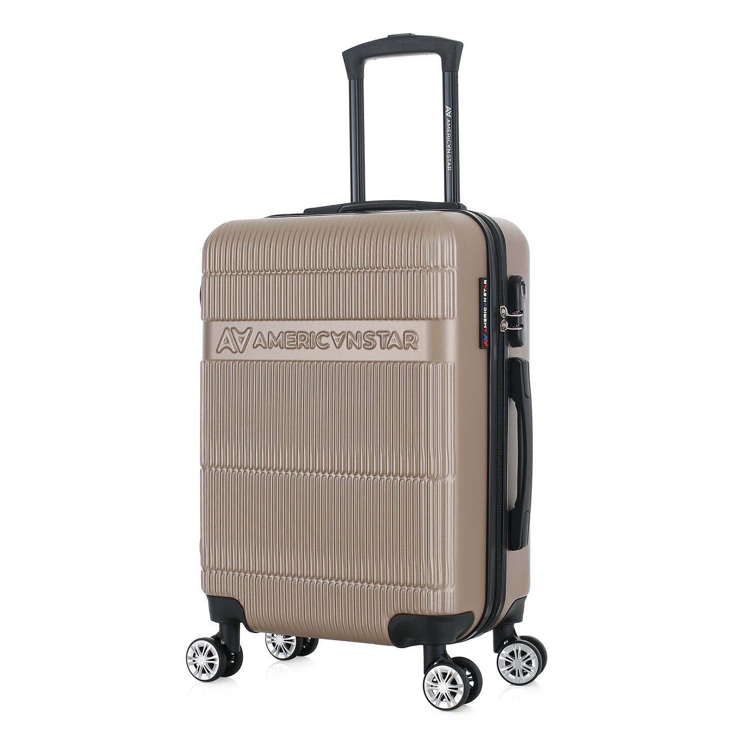 Valise beige de notre collection American Star Chicago, taille S de 3/4