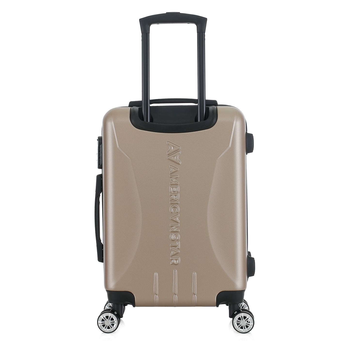 Valise beige de notre collection American Star Chicago, taille S de dos