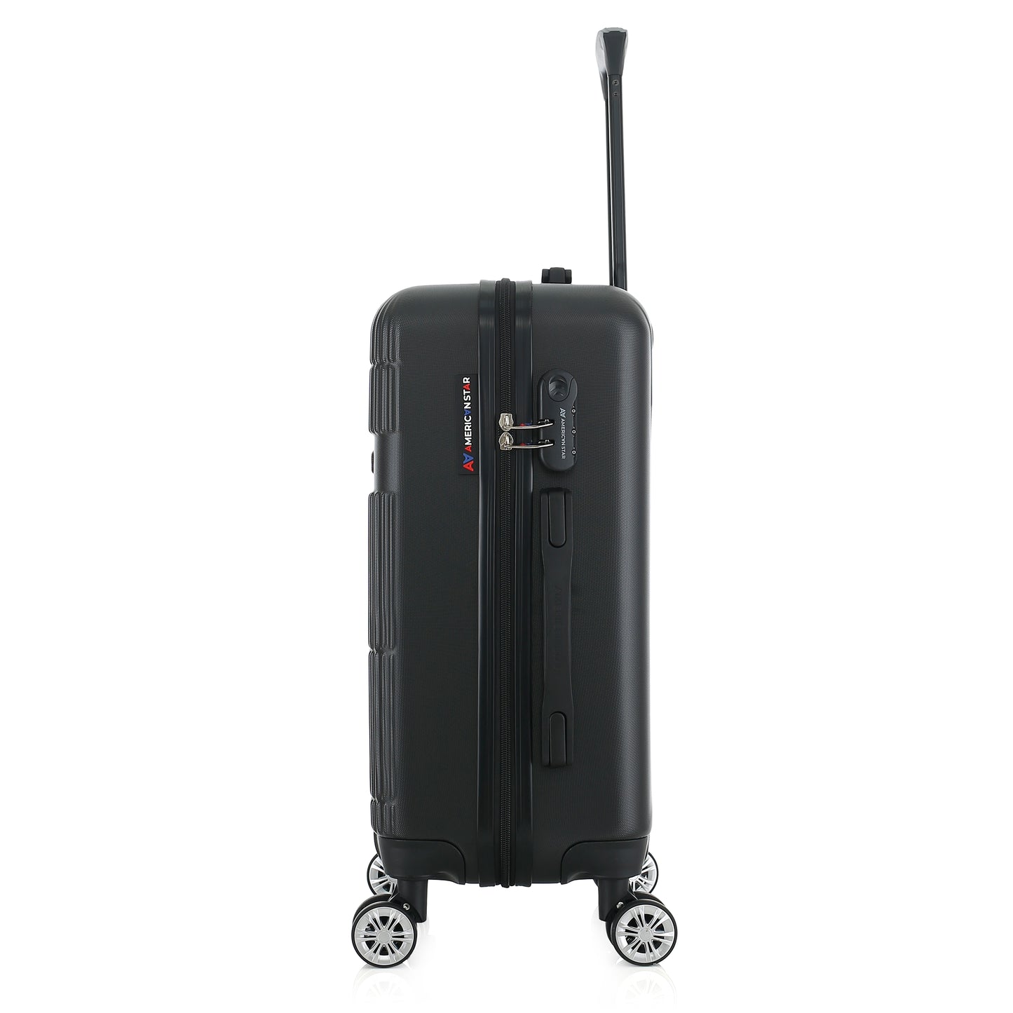 Valise noire de notre collection American Star Chicago, taille S de côté