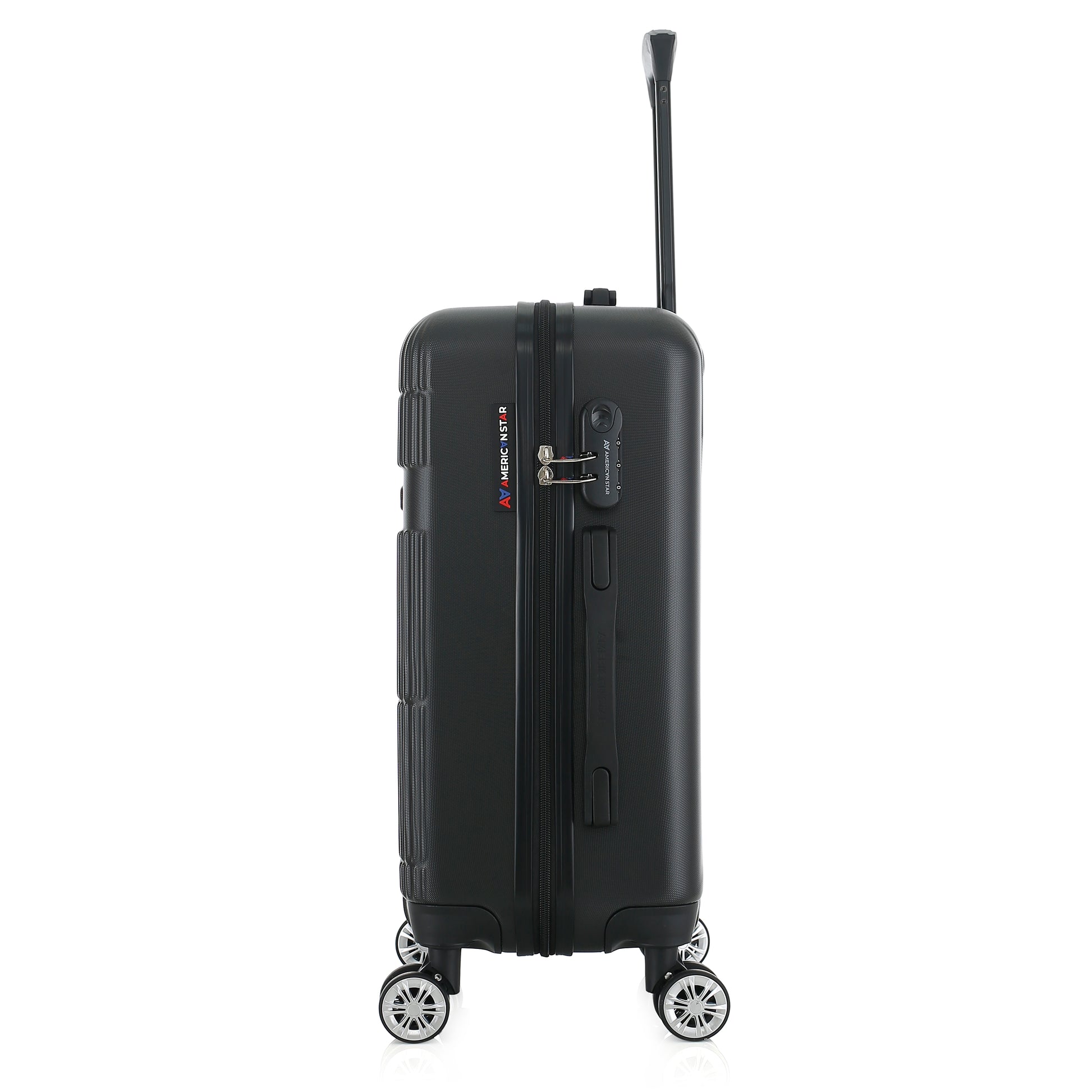 Valise noire de notre collection American Star Chicago, taille S de côté